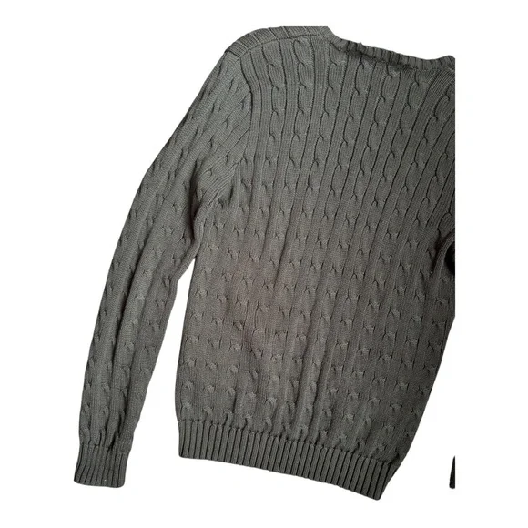 Ralph Lauren Sport Cabled Cotton V-Neck Sweater Hong Kong Women’s Size L - Picture 5 of 8